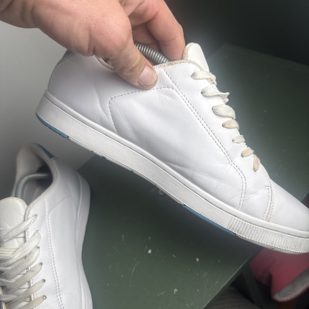 Lacoste Carnaby Evo Mens 12 White Leather Shoes Sneakers Lifestyle Casual - Picture 5 of 12